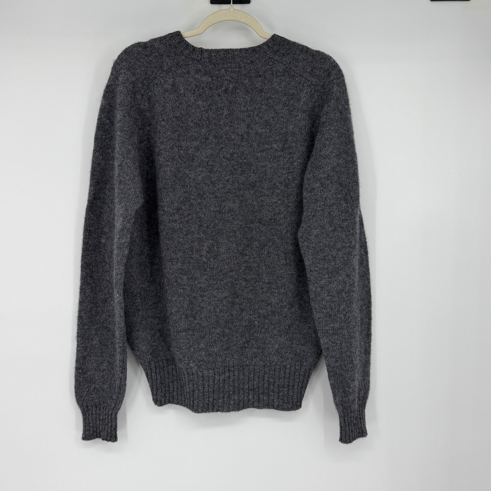 Churchill Downs Sweater Mens L Gray 100% Wool Shetland Made England Derby Racing